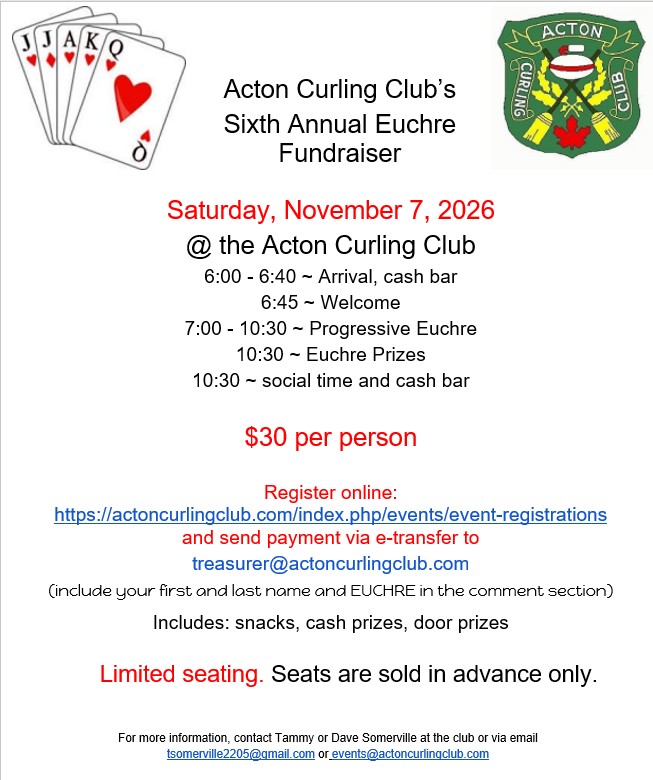 Acton Curling Club - 6th Annual Euchre Tournament